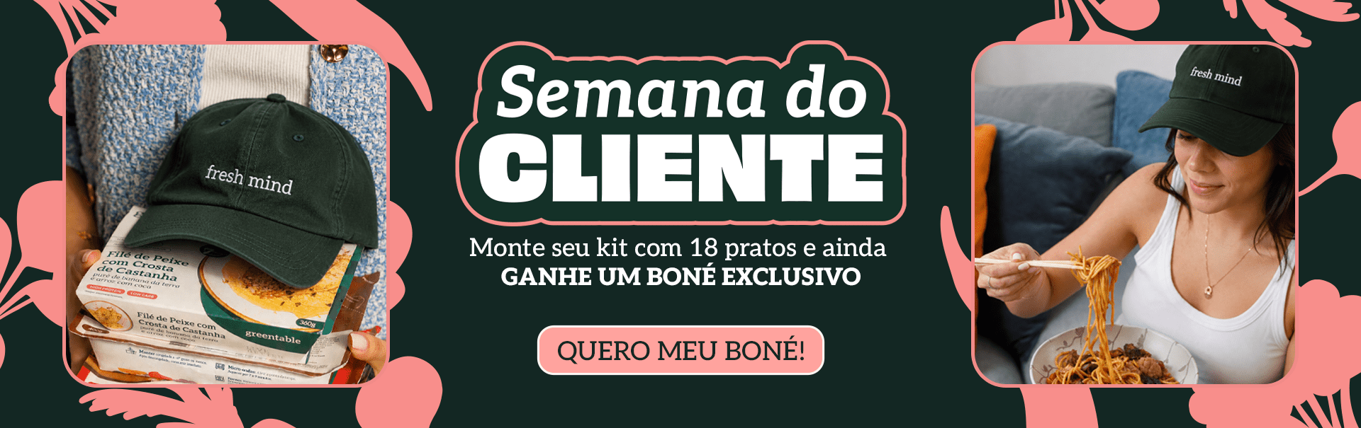 Ganhe um boné na compra do kit com 18 pratos
